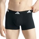 Zwarte boxer met brede, elastische tailleband met wit Adidas-logo aan de zijkant.