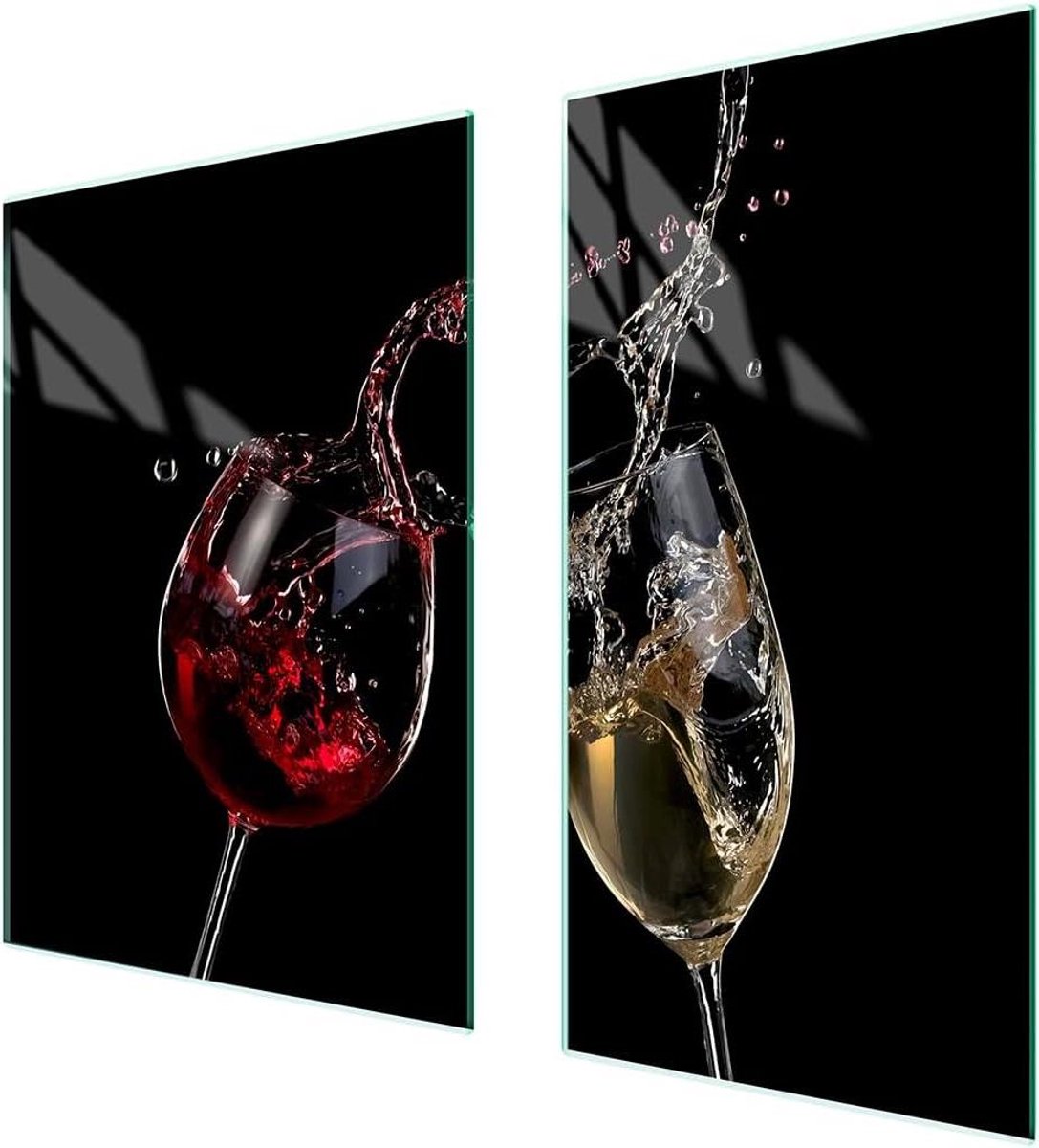 Afdekplaat Set - Werkbladbeschermer Kookplaat - Keuken Beschermen - Gehard Glas - 75 x 52 cm - Veelkleurig
