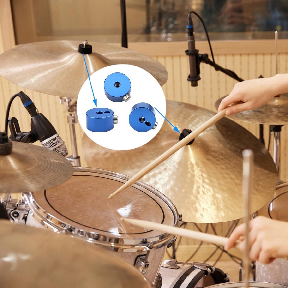 Bekken Moer - Cymbal Mate - Drum Afstellen - Snelle Verwisseling - 40mm - Blauw