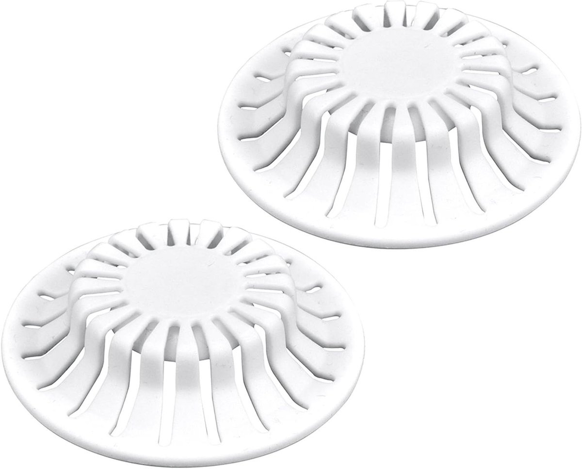 Wastafel Haarzeef - Afvoerzeef Haarvanger - Voorkomt Verstoppingen - Duurzaam Siliconenrubber - Past tot 3.8cm - Wit