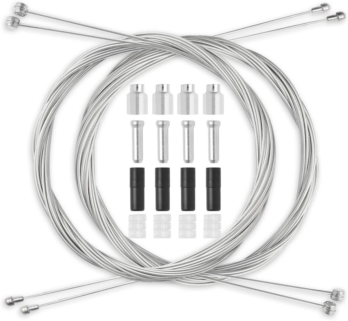 Fiets Remkabel Set - Remleiding Binnenkabel - Fiets Reparatie - Universele Standaard Pasvorm - 4 stuks 2 meter - Zilver