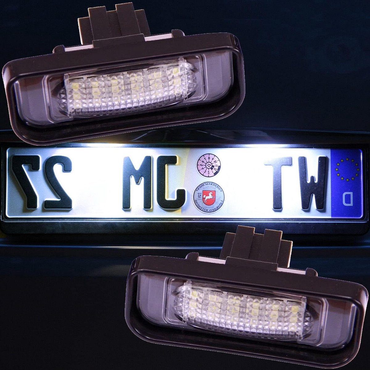 LED Kentekenplaatverlichting - Kentekenplaatlampen Xenonlook - Auto Verlichten - Registratievrij E-goedkeuring - 2 stuks - Koudwit