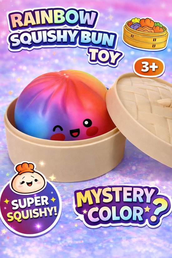 Squishy dumpling surprise box rainbow - Anti-stress Knijpspeelgoed
