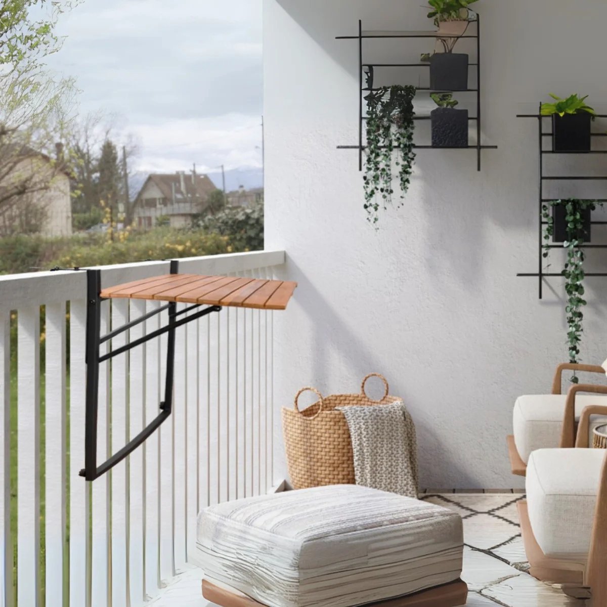 Sens-Line Bono table de balcon - Acacia - 57x43x60 cm