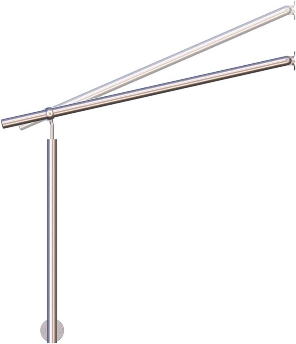 Trapleuning Roestvrij Staal - Zijleuning RVS - Veilig Trap Lopen - Hoek Verstelbaar - 120 cm - Zilver