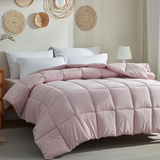 Dekbed Alternatief - Dekbedinzet Deken - Alle Seizoenen Gebruik - Box-Gestikt Ontwerp - Twin - Lichtroze