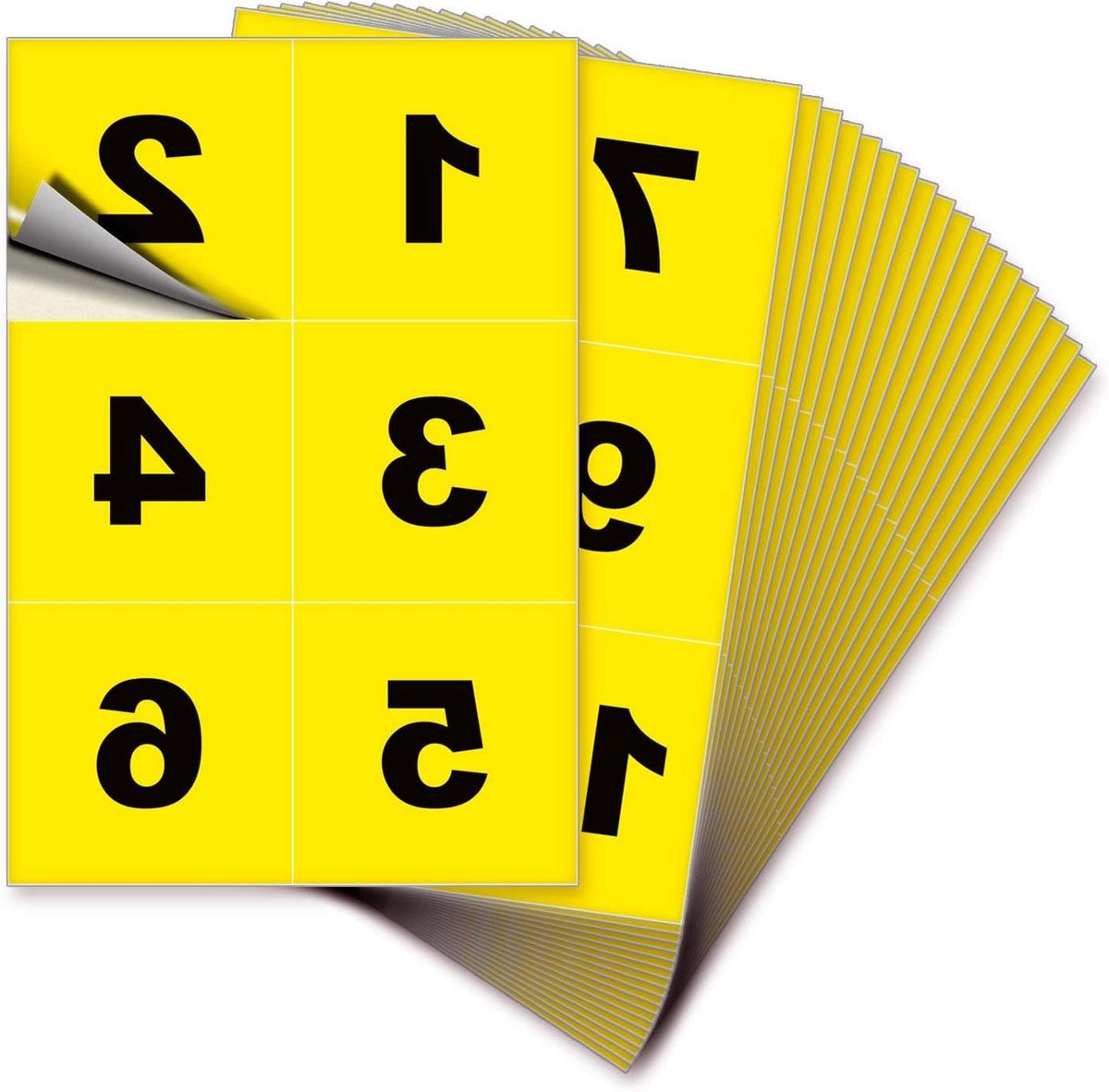 Nummer Stickers - Genummerde Labels - Inventaris Beheer - Zelfklevend Vinyl - 3 Inch - Geel