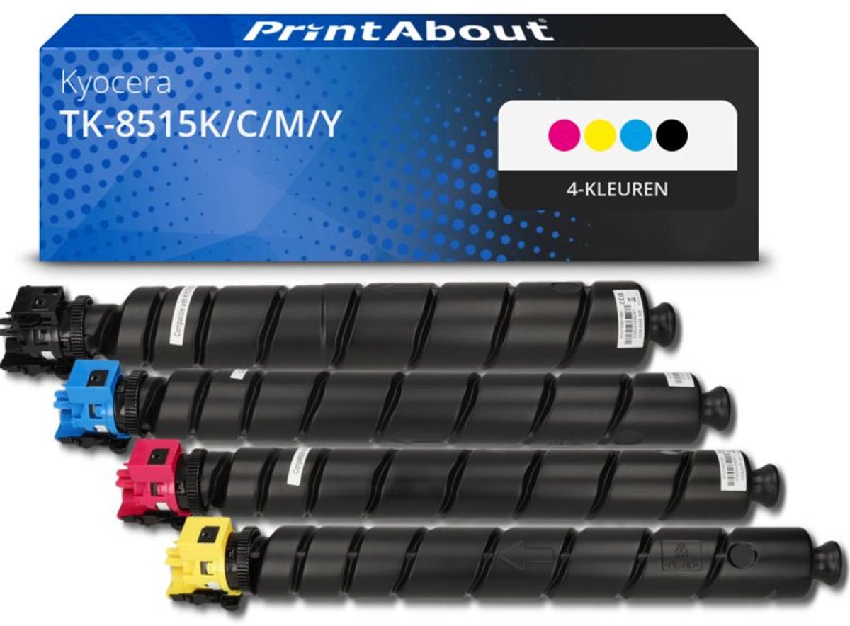 PrintAbout huismerk Toner TK-8515K/C/M/Y 4-kleuren Multipack geschikt voor Kyocera