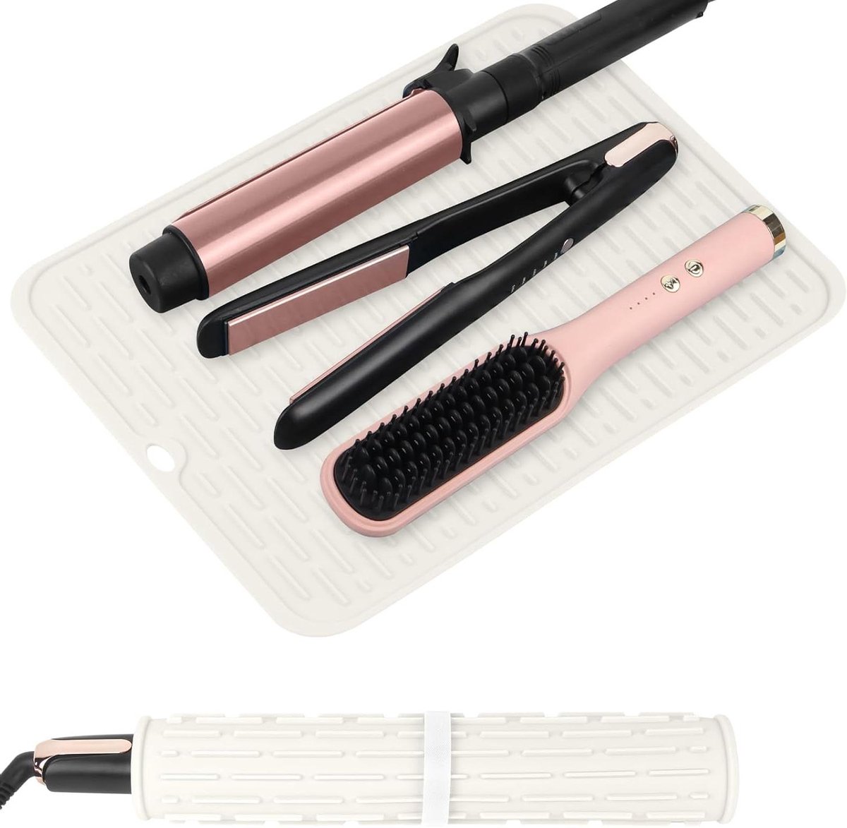 Hittebestendige Mat - Stylingtool Mat - Haar Styling - Extra Groot Formaat - 36 x 28 cm - Zwart