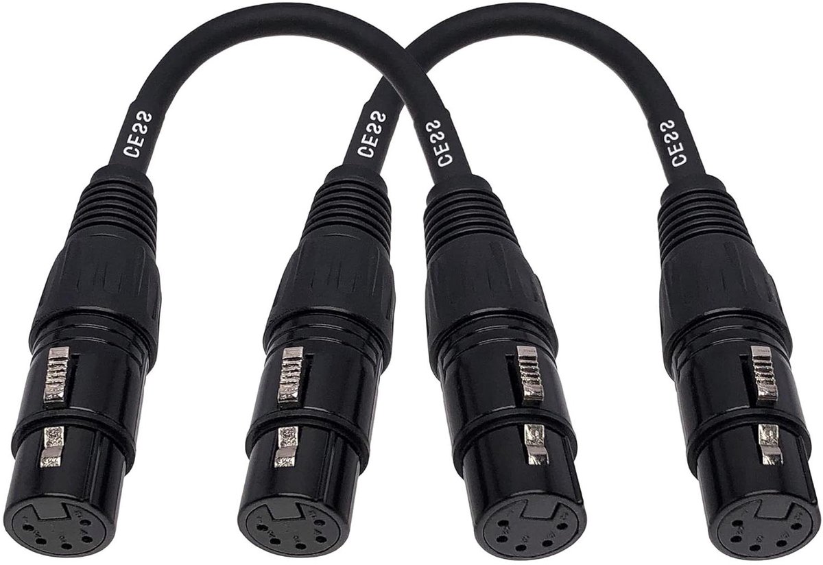 XLR Geslachtswisselaar - XLR Koppeling - Signaal Overzetten - 5-Pins Connectoren - 15 cm - Zwart