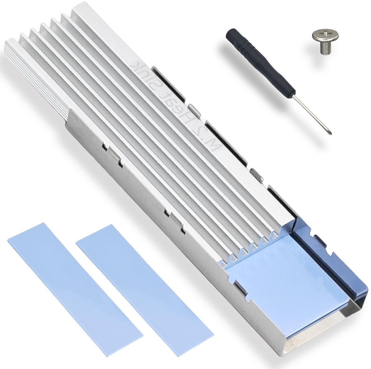 NVME Heatsink - SSD Koellichaam - M.2 SSD Koelen - Schroefvrije Installatie - 72 x 23 x 1 cm - Aluminium