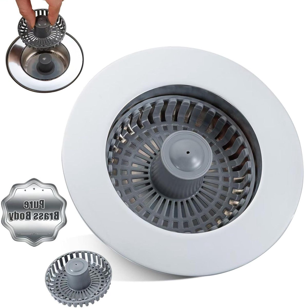 Afvoerzeef Keuken - Gootsteenstop Mandfilter - Verstopping Voorkomen - Extra Mandfilter - 3-1/2 inch - Gepolijst