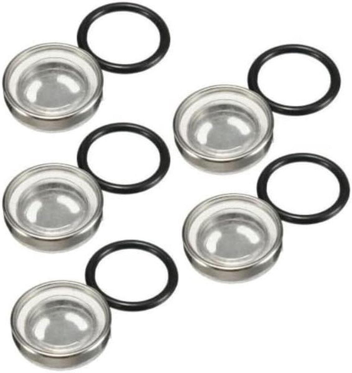 Reparatiekit Rempomp - Kijkglas Reservoir - Scooter Onderhoud - 5 Stuks Set - Ø 18 mm - Transparant