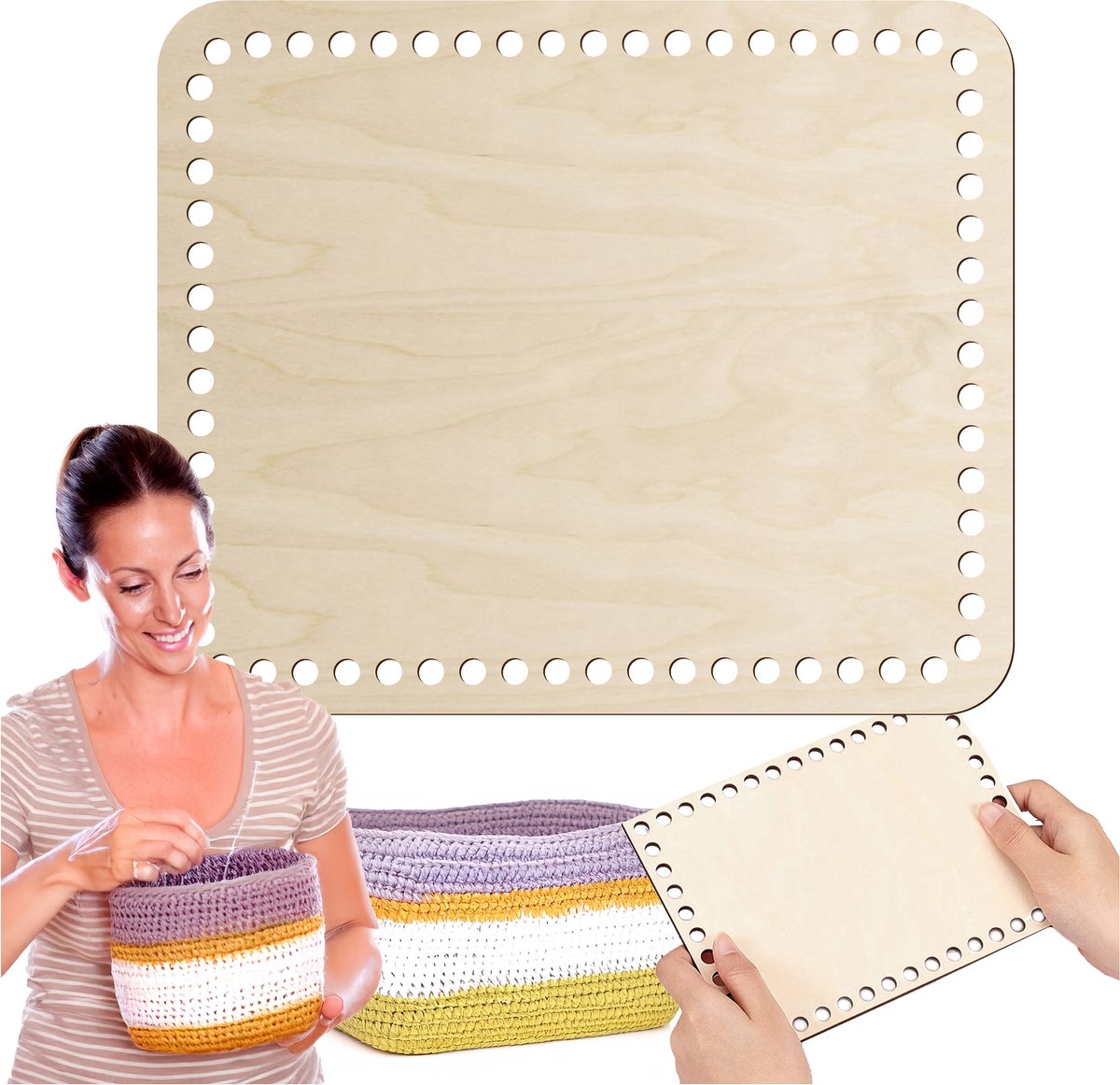 SMX Design - Houtstrips - 30x25cm - Ovaal - Berkenmultiplex