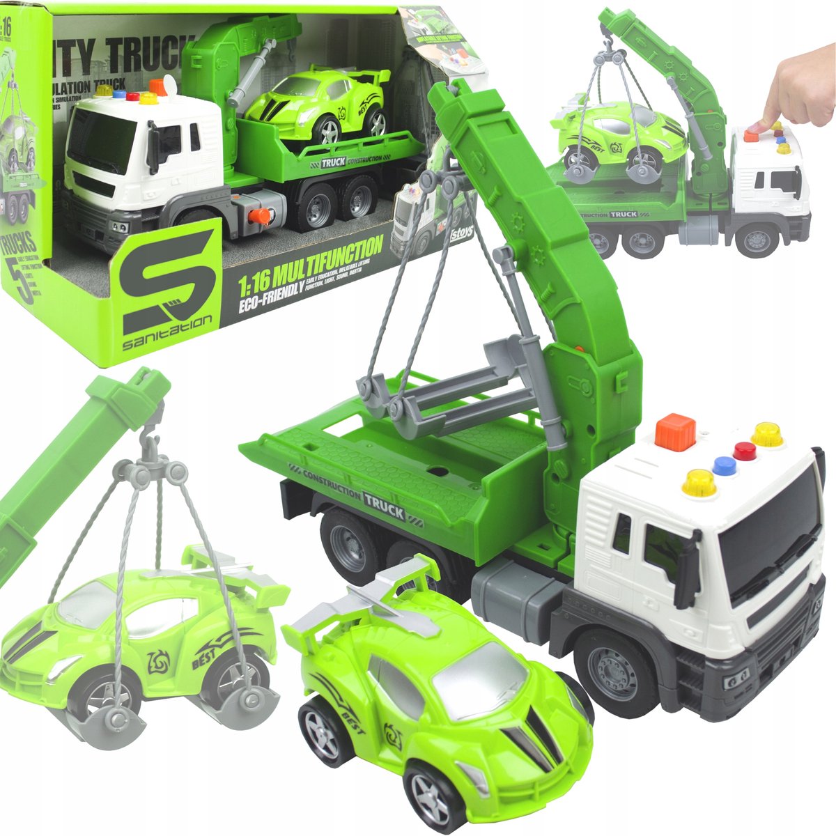 LandToys Serie - Groene Reddingsvoertuig Speelgoed - 1:16 Schaal - Lichten en Geluiden