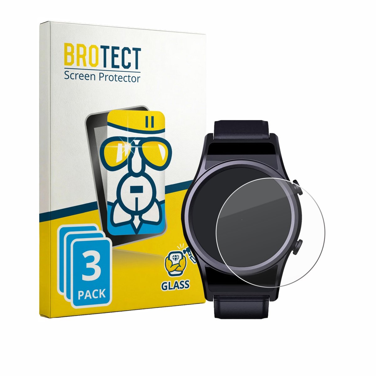 BROTECT - Glas Screenprotector voor DigiKuber FSSB 1.3" - Gehard Beschermglas 9H 3 Stuks