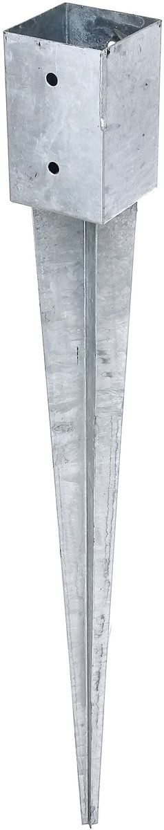 Alberts 211301 inslag-paalvoet | voor ronde of vierkante houten palen | thermisch verzinkt | 91 x 91 mm | totale lengte 900 mm