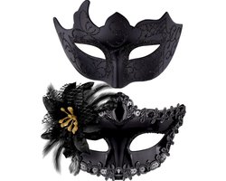 Set van Venetiaanse Maskers voor Feestjes en Halloween - Kostuum Maskers voor Mannen en Vrouwen, Perfect voor Mardi Gras en Carnaval