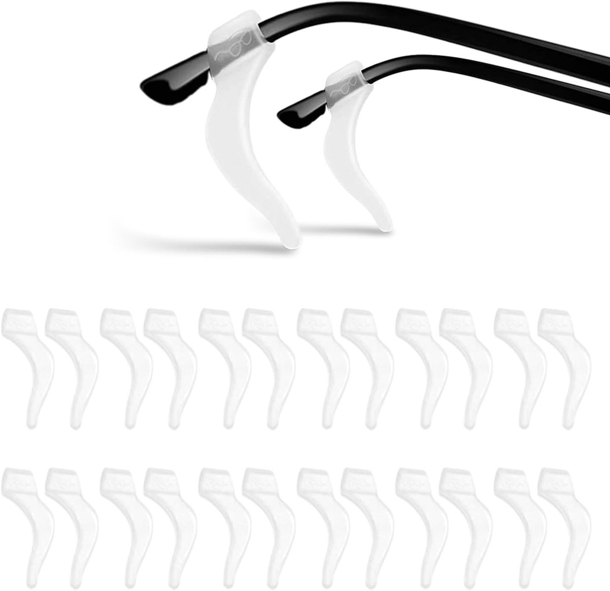 Glazen Oor Hangers, 12 Paar Oogglas Tempels, Antislip Oogglashouders, Zachte Haaksteunen voor Zonnebrillen en Brillen