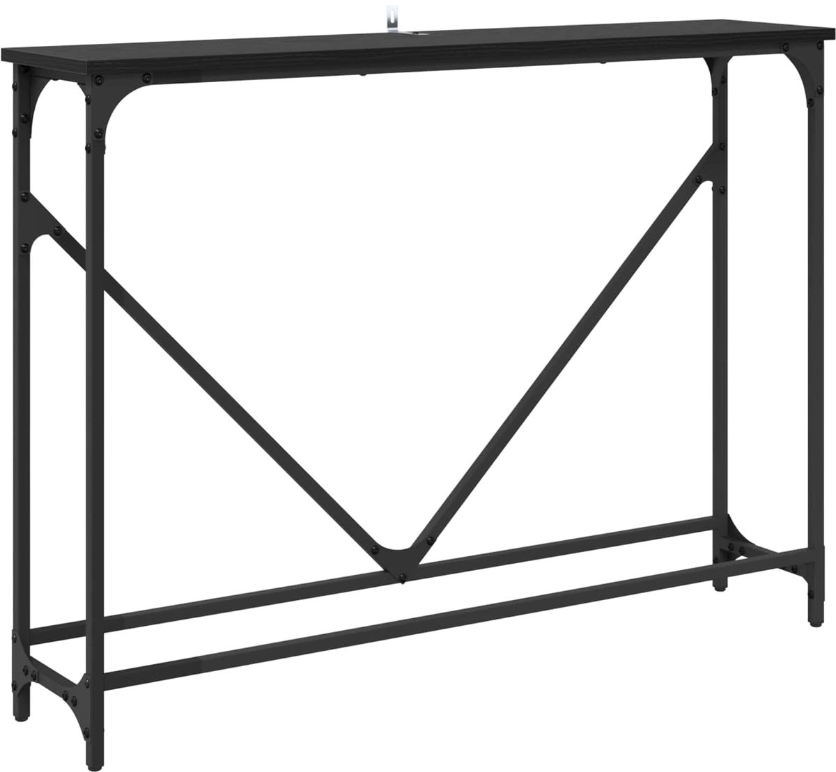 vidaXL Wandtafel - Zwart - Eiken - 102 - x - 23 - x - 75 - cm - Bewerkt - hout Zwart eiken