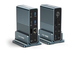Acasis - DS‑7A15 - USB‑C Dock – 4K 60Hz – 15‑in‑1 Hub - Met Ethernet USB 10Gbps - 100W Power Delivery