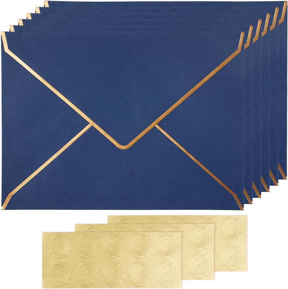 Miniature Envelopes Set van 20 Stuks, 18.3x13.3 cm, Luxe Uitnodigingen met Gouden Rand, Perfect voor Bruiloften en Zakelijke Evenementen