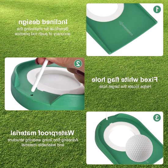 Golf Putting Cup Set met Verstelbare Hole en Vlag, Ideaal voor Indoor en Outdoor Oefeningen, Perfect voor Golftraining en Putt Verbetering van GOLF — afbeelding 2