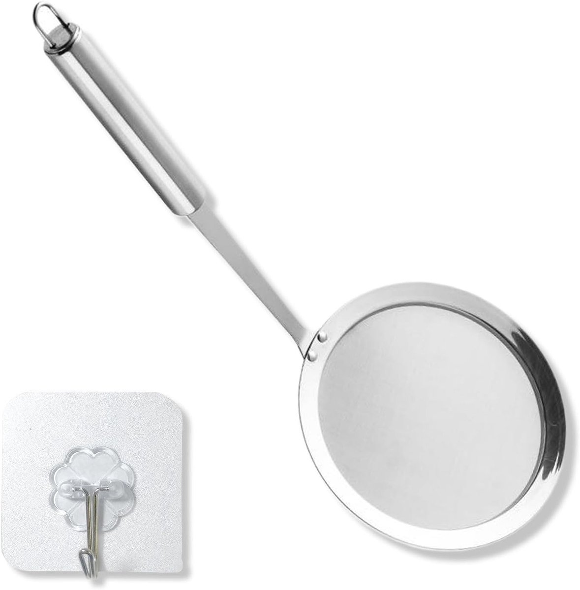 RVS Skimmer van 32 cm met Fijn Zeef, 100 Mesh, Ideaal als Lepel voor Keuken, Huishouden en Buiten koken