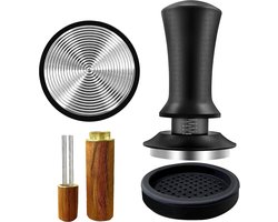 Espresso tamper set 51mm met hoogwaardige antislip silicone mat, koffie tamper en koffie naald voor barista's en koffieliefhebbers