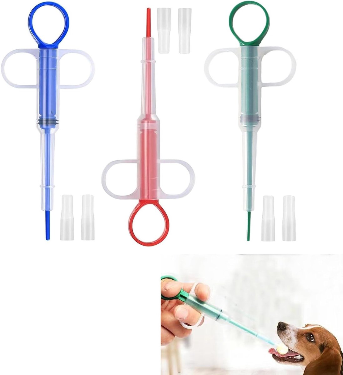 3 Stuks Voedselveilige Silicone Tabletgever voor Katten - Ideaal voor Pillen, Capsules en Medicijnen