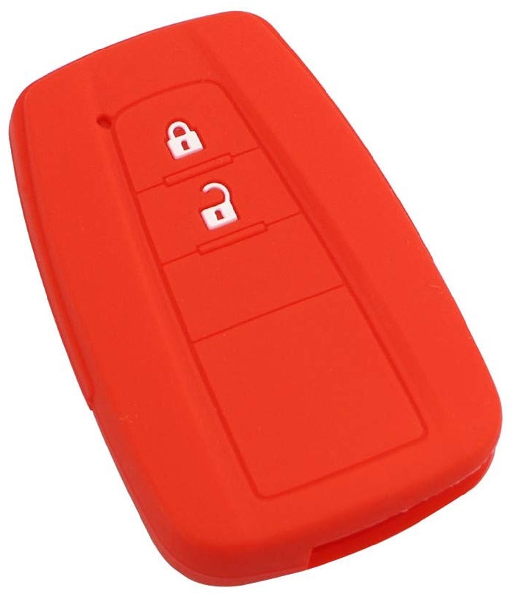 Allecto - Silicone Autosleutelcover - Sleutelbeschermer - Rood - Sleutelhoes - Bescherming tegen schade - Geschikt voor Toyota C-HR Camry Prius Prado