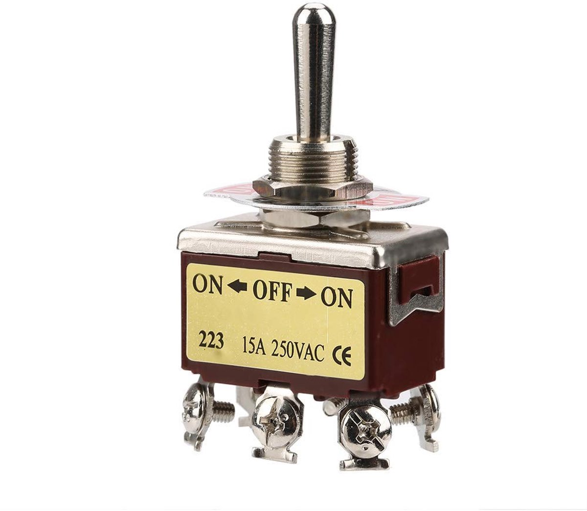 Allecto - 3-positie Rocker Switch - Momentary Switch - Duurzaam - 6 Pin Toggle Switch - Geschikt voor Automotive en Huishoudelijke Apparaten