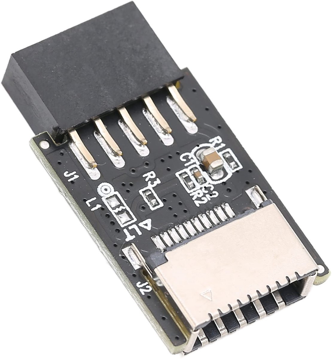 Interne USB Adapter - Type E Converter - Computer Uitbreiding - USB2.0 9PIN naar Type C - 20-pins - Zwart