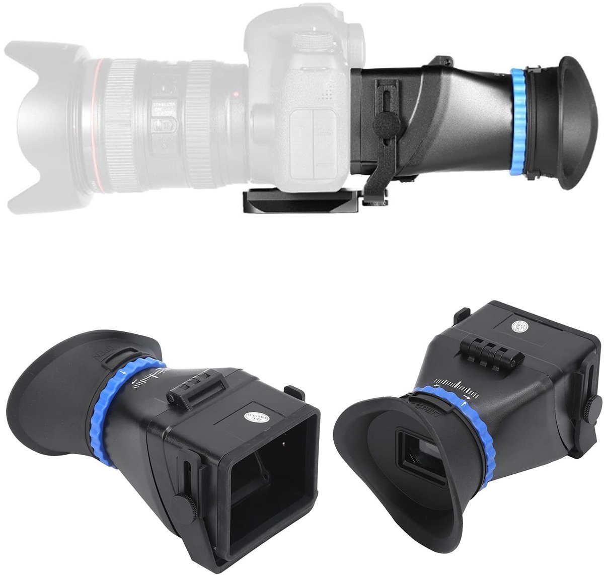 Dailygoods- Camera Zoeker Professionele 3x Versterking - 3 Inch/3.2 Inch Compatibel - Kunststof/Legering/Glas - 1/4 Inch Schroef - Lichtgewicht 382g - Inclusief Anti-verloren Lanyard - Camerazoeker