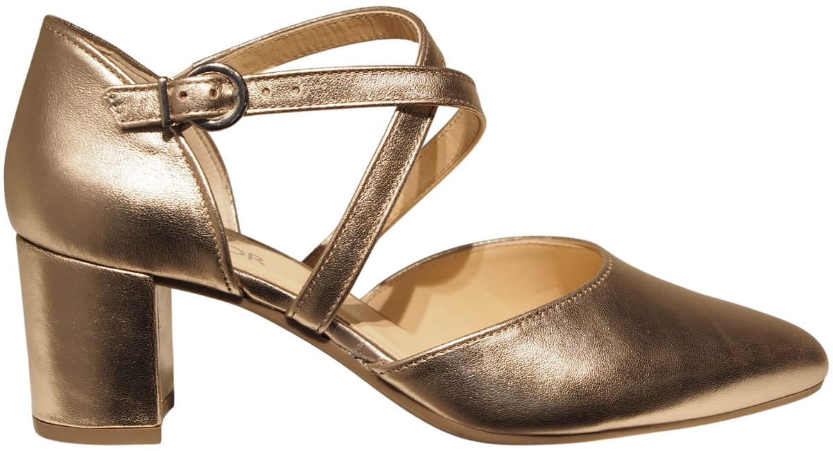 Gabor goudkleurige leren dames slingbacks