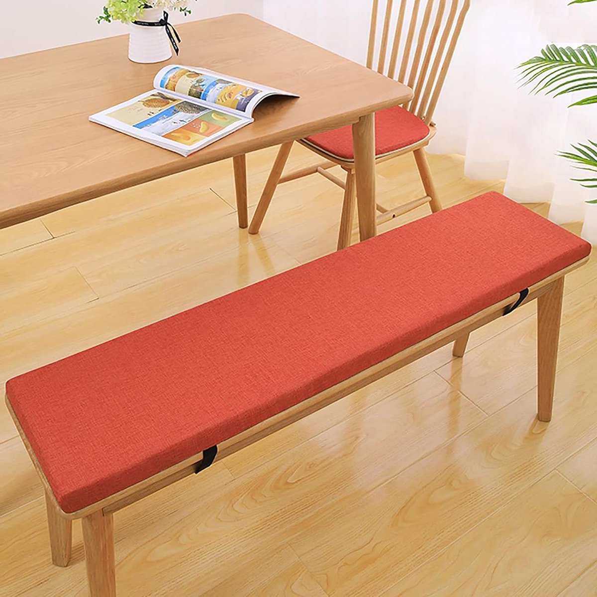 Tuinbank zitkussen - Bankkussen comfort - Zitcomfort verhogen - Hoge dichtheid spons - 3 cm dik - Rood