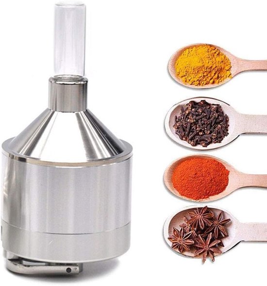 Handmatige Metalen Molen met Glazen Fles en Trechter, Ideaal voor Koken en Kruidenslijpen, Geschikt voor Grove Poeders — afbeelding 3