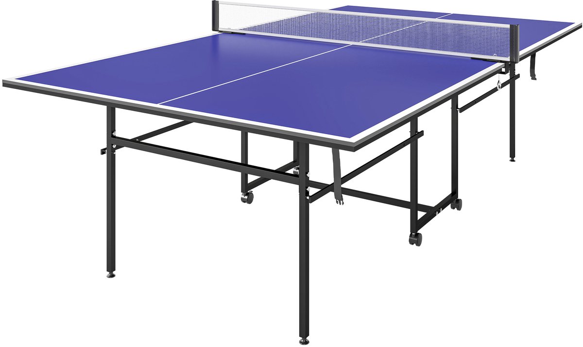 SPORTNOW-MDF, Stahl-Blau-274L x 152,5B x 75,5H cm-Tischtennistisch