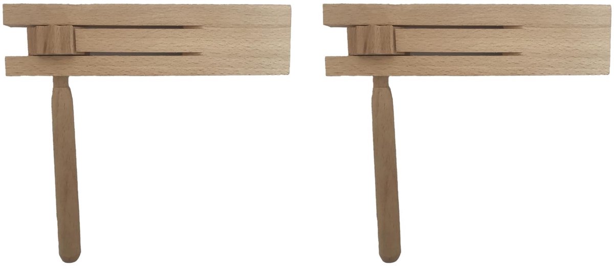 Dailygoods- Houten Rammelaar - 2 Stuks - Lawaaimaker - Percussie-instrument - Geschikt voor Feesten - 15 x 15 cm - Houten Materiaal