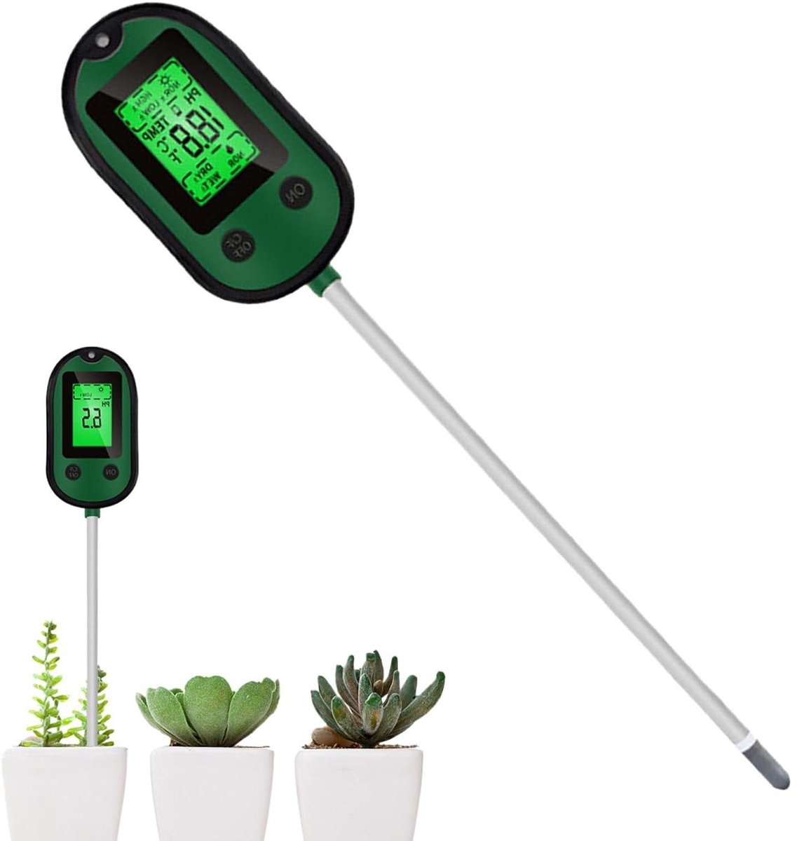 Bodemmeetapparaat - Plantensensor - Plantenverzorging - 5-in-1 analyse - 32 cm - Zwart