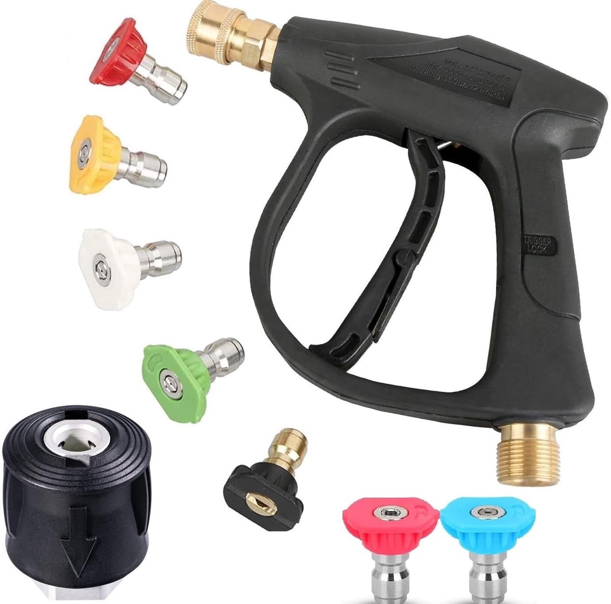 Dailygoods - Cosensi - Dailygoody - Hogedrukspuit - Car Cleaning Kit - Handgreep met Accessoires - 4350 PSI - Auto Reiniging - Krachtige reiniging - Tuin en Auto - Schoonma