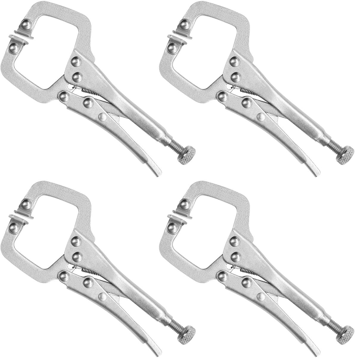 Dailygoods - Dailygoody - Metalen Grip Slot C Klem Tang - Mini Las Tang - 4 Pak - Ergonomisch - Voor Oneven Oppervlakken - Hittebehandeld - Voor Hobby & Werk