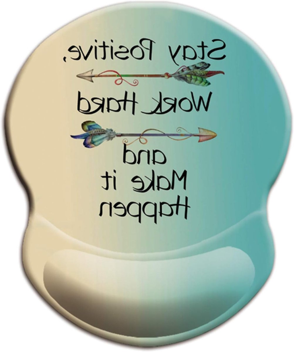 Ergonomische Muismat met Gel Polssteun voor Pijnverlichting, Antislip Ondergrond en Inspirerende Quotes voor Productiviteit