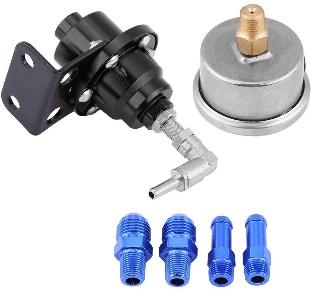 Dailygoods - Dailygoody - Benzinedrukregelaar - Brandstofdrukregelaar - Instelbaar van 0 tot 160 psi - Aluminium - Universele toepassing - Geschikt voor carburateu
