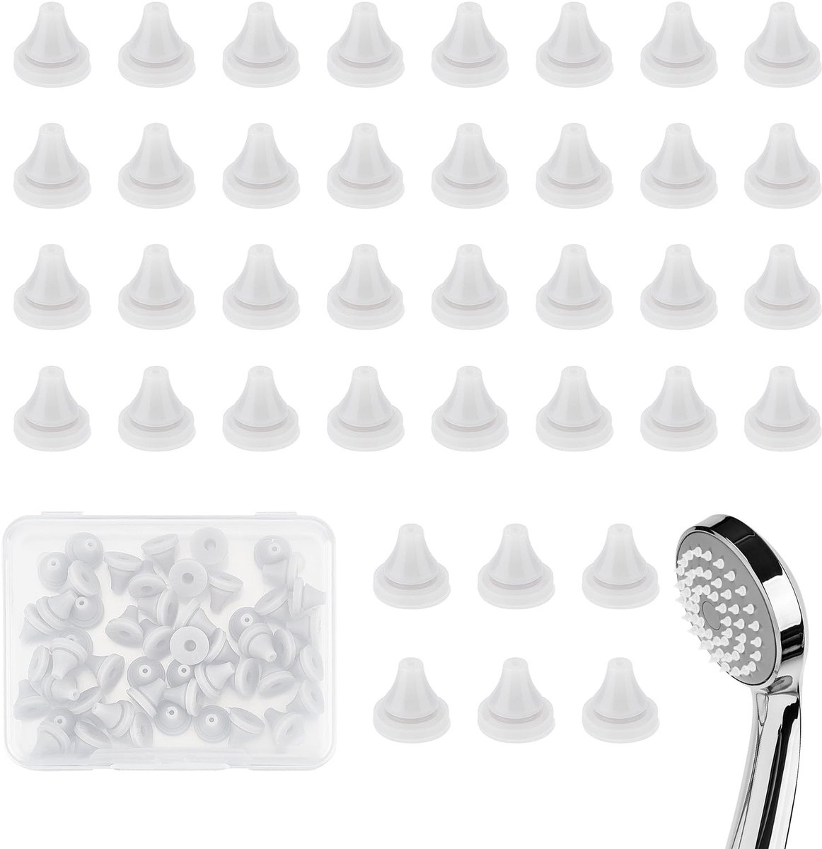 Dailygoods - 50 Stuks Siliconen Douchekop Nozzles voor Vervanging