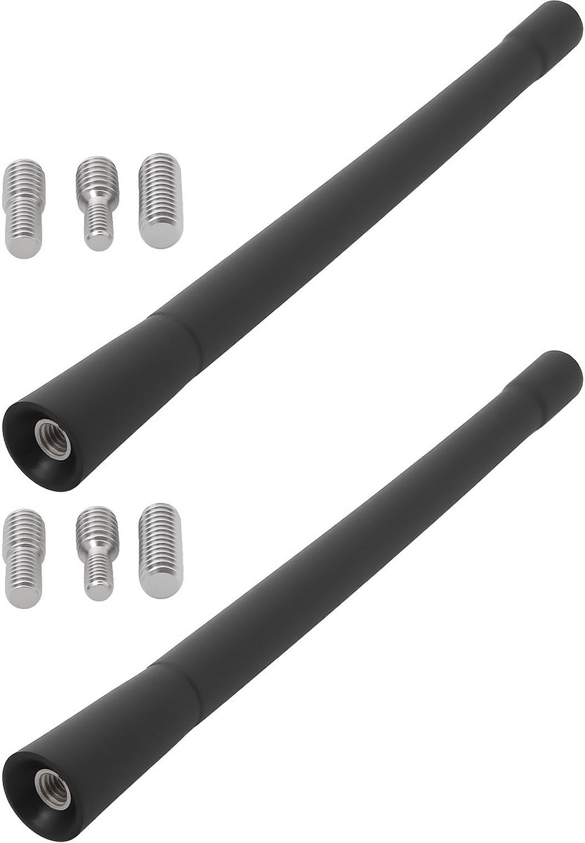 Dailygoody - Motorantenne - Korte motorantenne - 7 inch - Zwart - Antenne set - Geschikt voor Harley Davidson 1989-2022 - Inclusief adapterschroeven