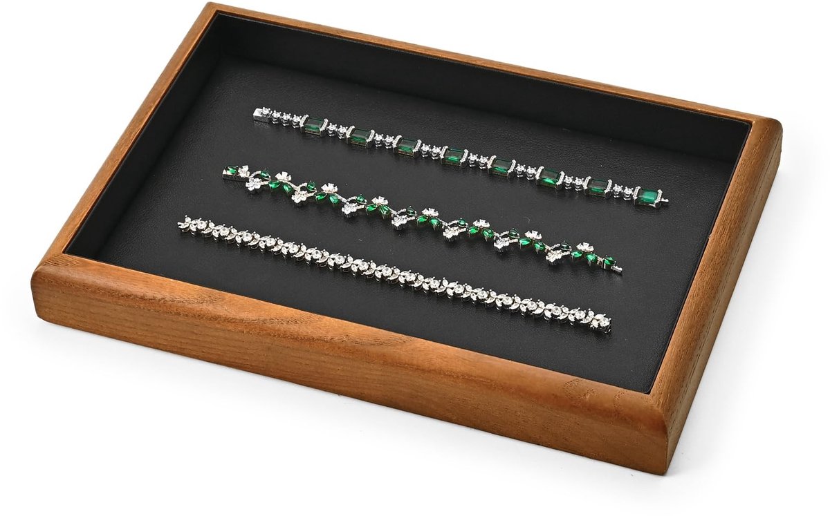 Dailygoods - Dailygoody - Houten sieradendoosje - Sieradenorganizer - Stijlvol en praktisch - Zwart - Sieradendisplay - Perfect voor het opbergen van sieraden