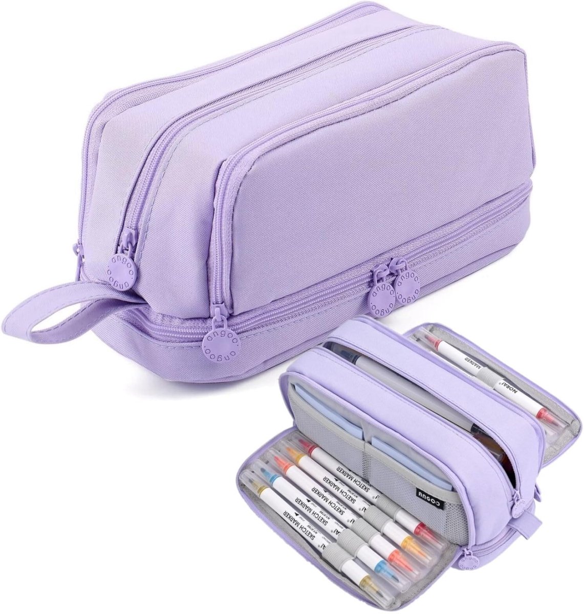 Dailygoods - Dailygoody - Makeup Bag - Organizer - Waterproof - Grijs - Foldable - Ideaal voor Make-up en Kantoorbenodigdheden - Ruime Opberg Capaciteit