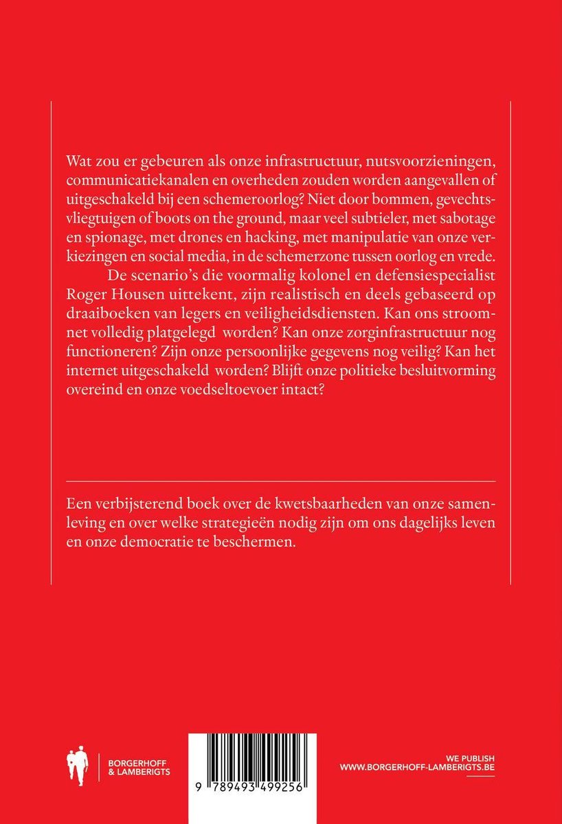 Couverture de livre avec fond rouge et texte sur les vulnérabilités de la société, une image d'un code-barres et un logo.
