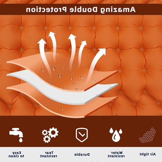 Kampeer slaapmat - Luchtbed Mat - Buiten slapen - Met voetpomp - 9 cm dik - Oranje van Merkloos — afbeelding 3